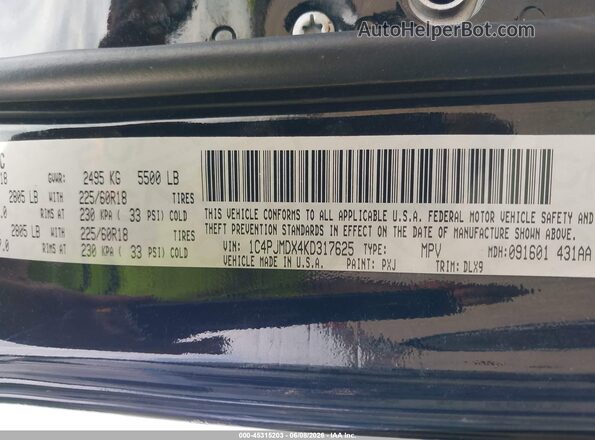 1C4PJMDX4KD317625 2019 JEEP CHEROKEE Black Engine compartment view