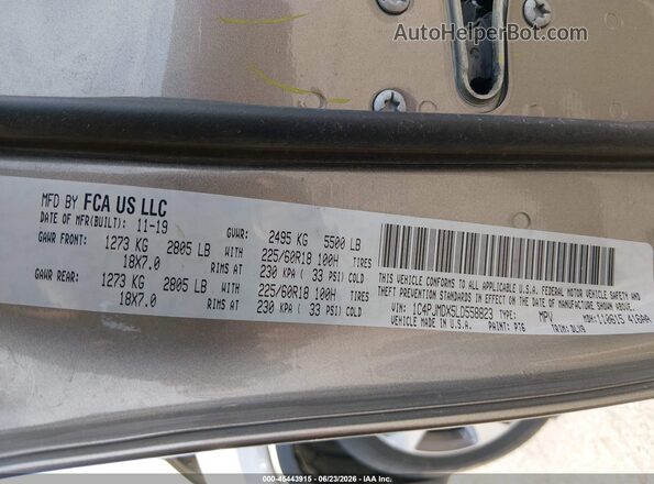 1C4PJMDX5LD558823 2020 JEEP CHEROKEE Gray Vista del compartimento del motor