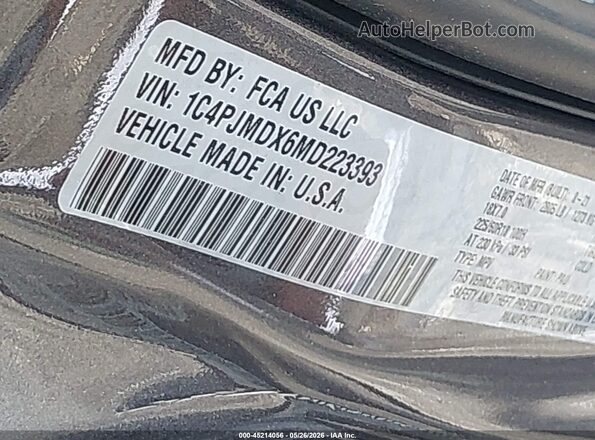 1C4PJMDX6MD223393 2021 JEEP CHEROKEE Gray ძრავის განყოფილების ხედი