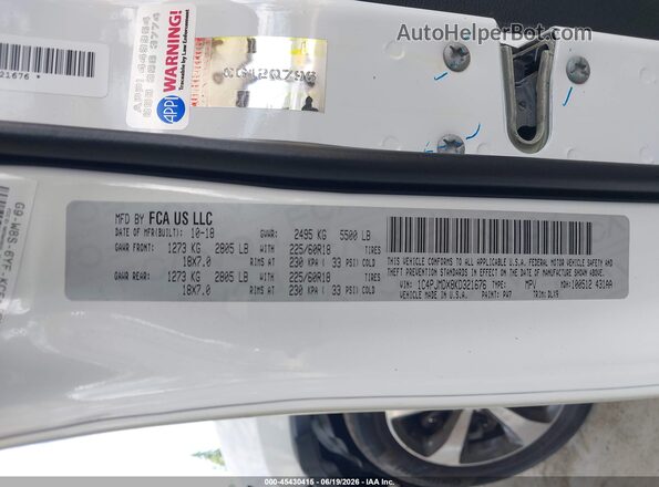 1C4PJMDX8KD321676 2019 JEEP CHEROKEE White Շարժիչի բաժամունքի տեսք