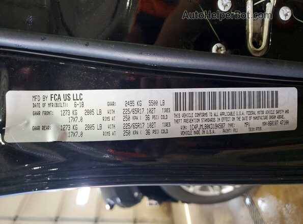 1C4PJMLB0KD194587 2019 JEEP CHEROKEE Black 