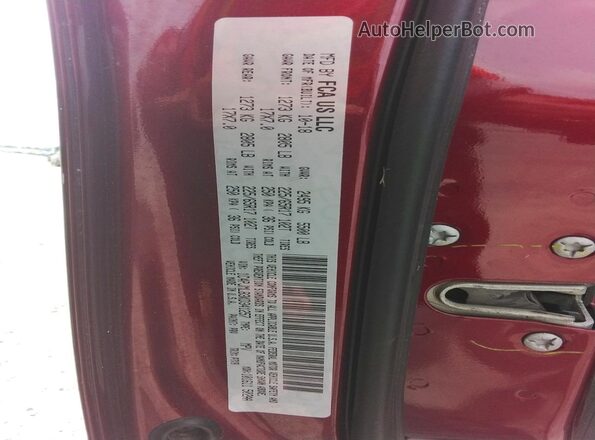 1C4PJMLB3KD341257 2019 JEEP CHEROKEE Burgundy VIN կոդի պիտակի տեսք