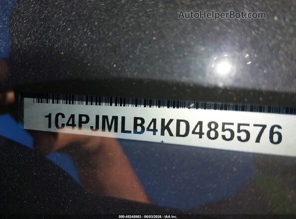 1C4PJMLB4KD485576 2019 JEEP CHEROKEE Gray 