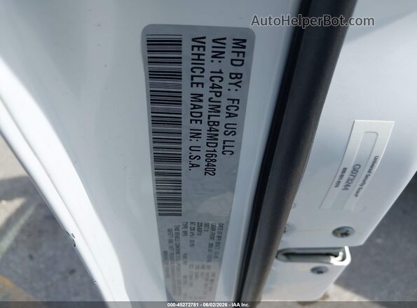 1C4PJMLB4MD168402 2021 JEEP CHEROKEE White Շարժիչի բաժամունքի տեսք