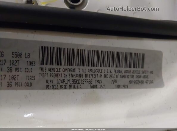 1C4PJMLB5KD137706 2019 JEEP CHEROKEE White 