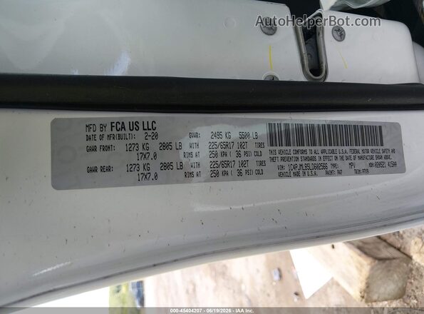 1C4PJMLB5LD602566 2020 JEEP CHEROKEE Белый Вид подкапотного пространства