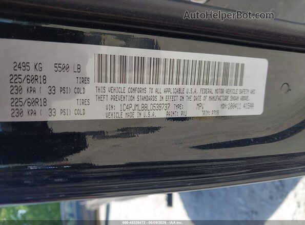 1C4PJMLB8LD539737 2020 JEEP CHEROKEE Black Engine compartment view