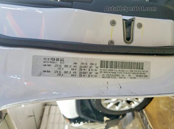 1C4PJMLX2JD539421 2018 JEEP CHEROKEE Белый Вид наклейки с VIN-кодом