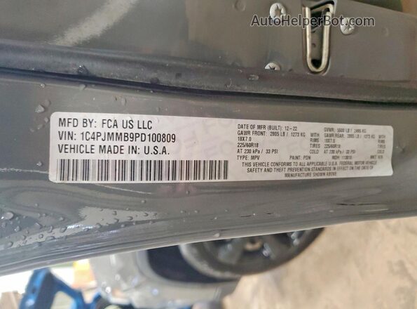 1C4PJMMB9PD100809 2023 JEEP CHEROKEE Gray Панорамний вид салону 360°