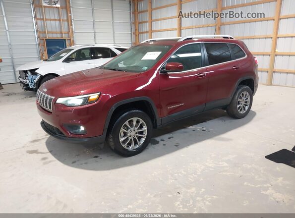 1C4PJMMX9MD162864 2021 JEEP CHEROKEE Burgundy წინა მარცხენა ხედი სამი მეოთხედიდან