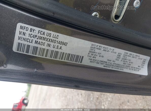 1C4PJMMXXMD148942 2021 JEEP CHEROKEE Gray ძრავის განყოფილების ხედი