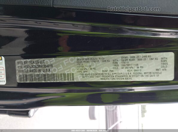 1C4PJXDG3RW354018 2024 JEEP WRANGLER Black Engine compartment view