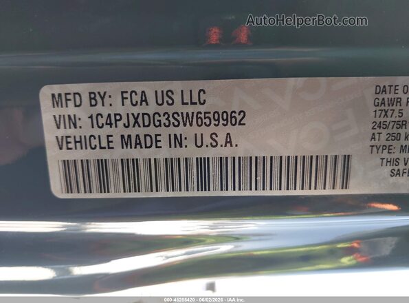 1C4PJXDG3SW659962 2025 JEEP WRANGLER Gray Widok komory silnika