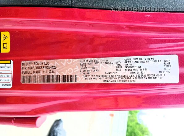 1C4PJXDG6RW354126 2024 JEEP WRANGLER Pink 
