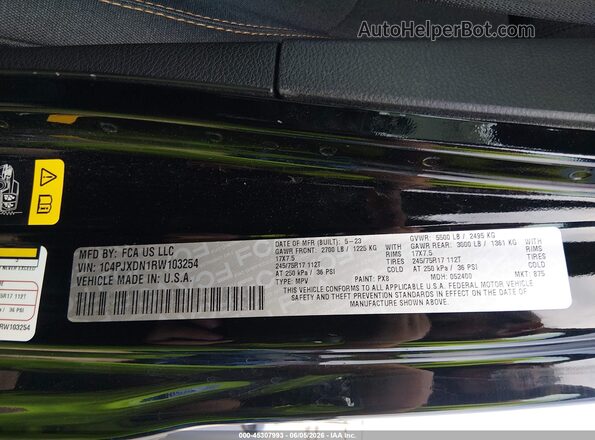1C4PJXDN1RW103254 2024 JEEP WRANGLER Black Вид підкапотного простору