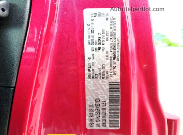 1C4PJXEG5RW337350 2024 JEEP WRANGLER Pink VIN sticker view