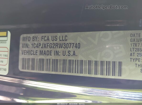 1C4PJXFG2RW307740 2024 JEEP WRANGLER Black Engine compartment view