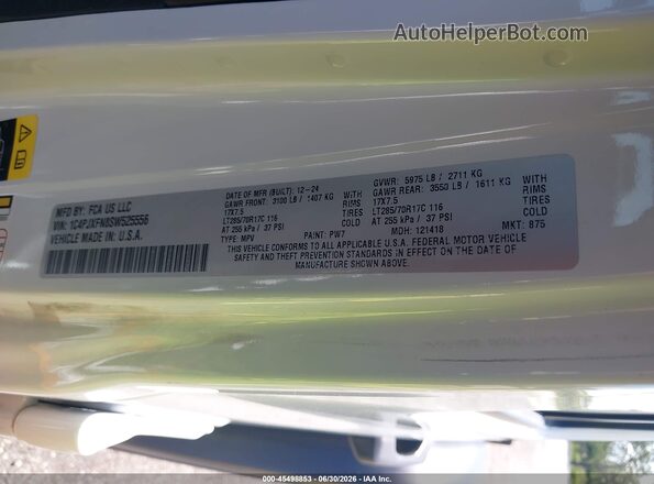1C4PJXFN8SW525556 2025 JEEP WRANGLER White Engine compartment view