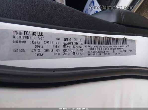 1C4RDHAG8HC925920 2017 DODGE DURANGO White Вид підкапотного простору