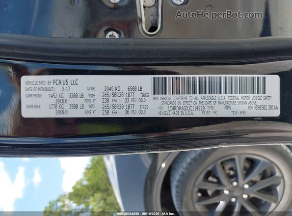 1C4RDHAGXJC114920 2018 DODGE DURANGO Black Вид підкапотного простору