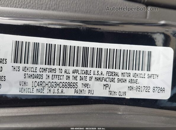1C4RDHDG3HC669665 2017 DODGE DURANGO Black Vista del compartimento del motor