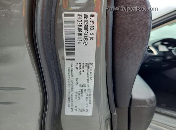 1C4RDHDG3LC393559 2020 DODGE DURANGO Gray VIN კოდის სტიკერის ხედი
