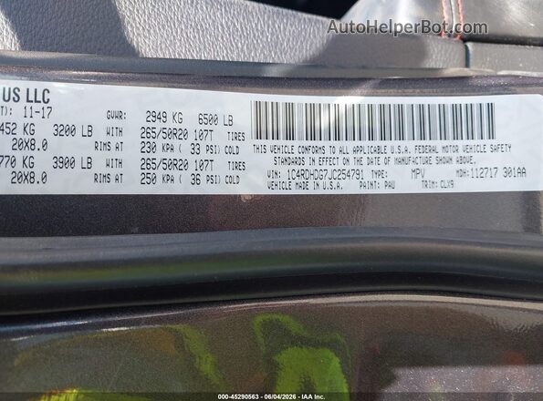 1C4RDHDG7JC254791 2018 DODGE DURANGO Black Vista del compartimento del motor