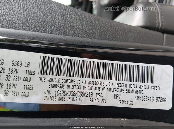 1C4RDHDG8HC690219 2017 DODGE DURANGO Black 
