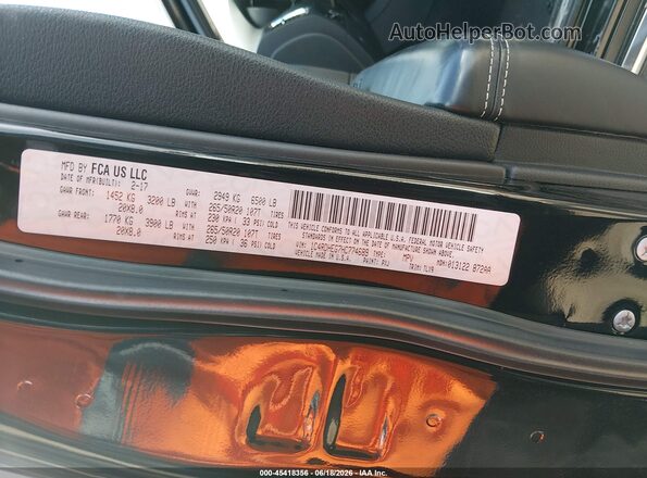 1C4RDHEG7HC774689 2017 DODGE DURANGO Black Widok komory silnika