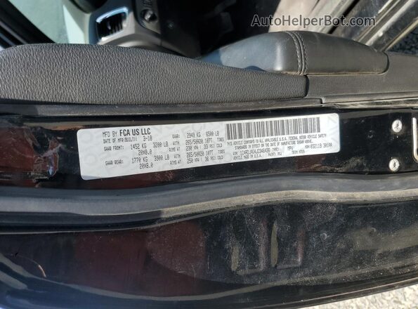 1C4RDJAG4JC346436 2018 DODGE DURANGO Black Vista de la etiqueta del VIN