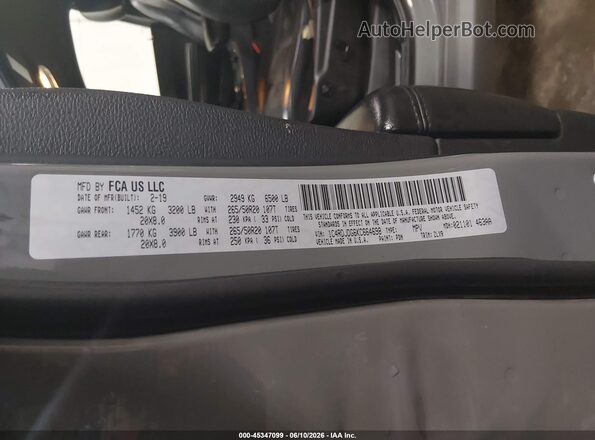 1C4RDJDG6KC664698 2019 DODGE DURANGO Gray Vista del compartimento del motor