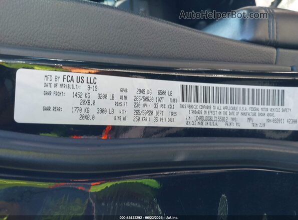 1C4RDJDG6LC155812 2020 DODGE DURANGO Black Vista del compartimento del motor