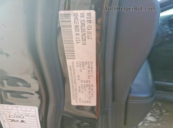 1C4RDJDG7NC220119 2022 DODGE DURANGO Black VIN կոդի պիտակի տեսք