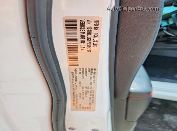 1C4RDJDG8PC584262 2023 DODGE DURANGO White VIN კოდის სტიკერის ხედი