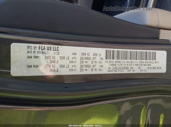 1C4RDJEG9JC262364 2018 DODGE DURANGO Gray Вид підкапотного простору