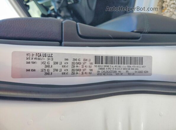 1C4RJEAG1KC572094 2019 JEEP GRAND White Widok wnętrza 360 stopni