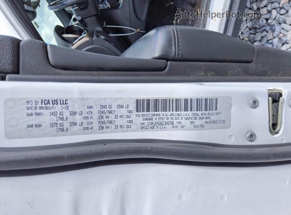 1C4RJEAG6GC306786 2016 JEEP GRAND White Widok naklejki z numerem VIN