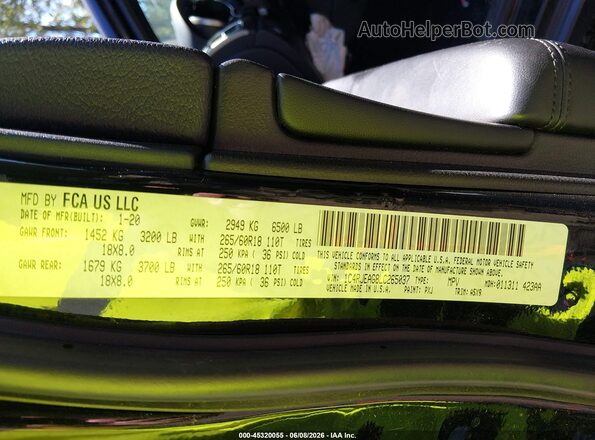 1C4RJEAG8LC265037 2020 JEEP GRAND CHEROKEE Черный Вид подкапотного пространства