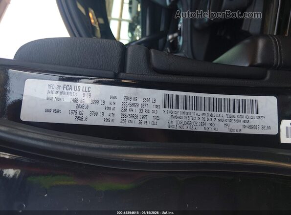 1C4RJEAG9JC511834 2018 JEEP GRAND CHEROKEE Черный Вид подкапотного пространства