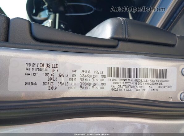 1C4RJEAGXHC609135 2017 JEEP GRAND CHEROKEE Silver 