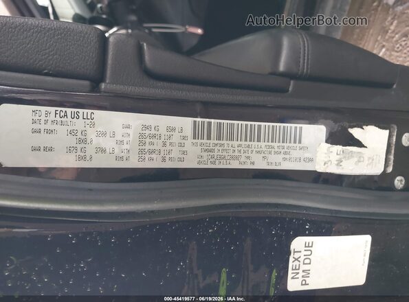 1C4RJEBG0LC202027 2020 JEEP GRAND CHEROKEE Черный Вид подкапотного пространства