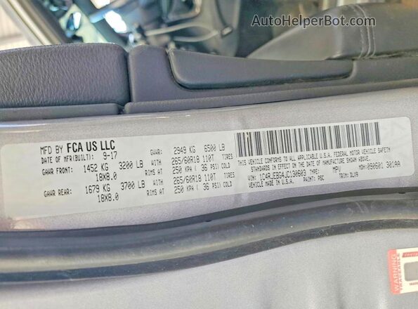 1C4RJEBG4JC130603 2018 JEEP GRAND Серый 