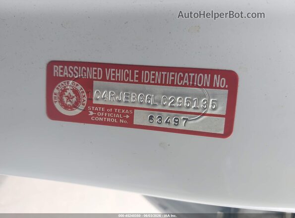 1C4RJEBG6LC295135 2020 JEEP GRAND CHEROKEE White Vista del compartimento del motor