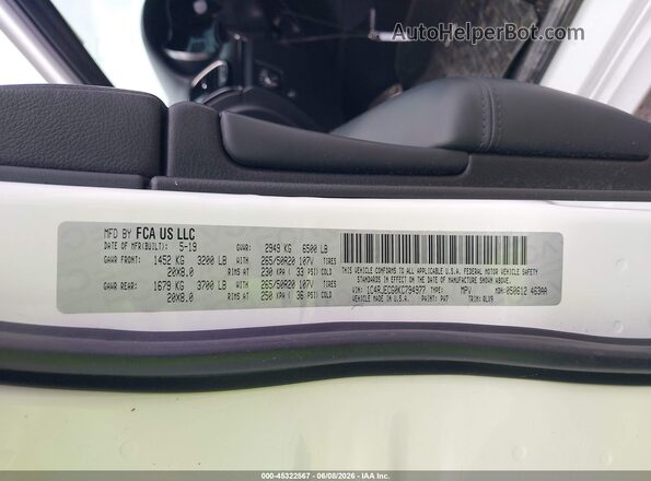 1C4RJECG0KC794977 2019 JEEP GRAND CHEROKEE White ძრავის განყოფილების ხედი