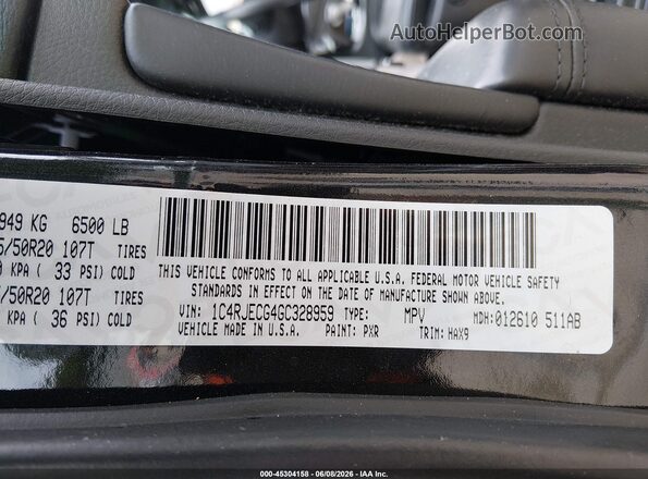 1C4RJECG4GC328959 2016 JEEP GRAND CHEROKEE Black Вид підкапотного простору