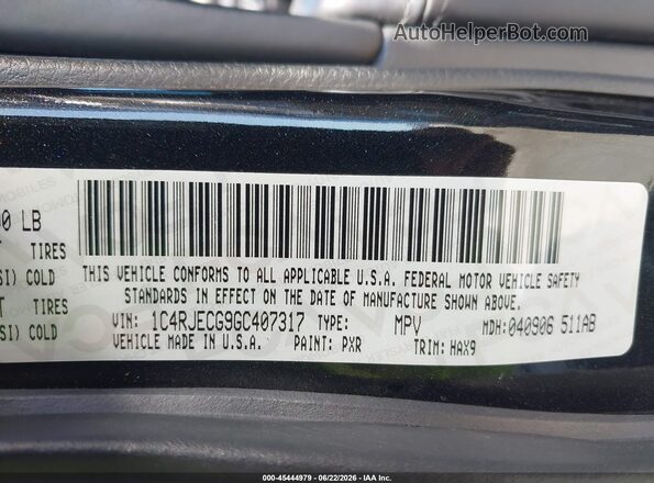 1C4RJECG9GC407317 2016 JEEP GRAND CHEROKEE Black Vista del compartimento del motor