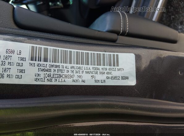 1C4RJECG9HC903347 2017 JEEP GRAND CHEROKEE Gray Widok komory silnika