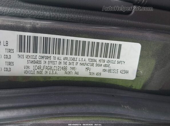 1C4RJFAG0LC121486 2020 JEEP GRAND CHEROKEE Gray ძრავის განყოფილების ხედი