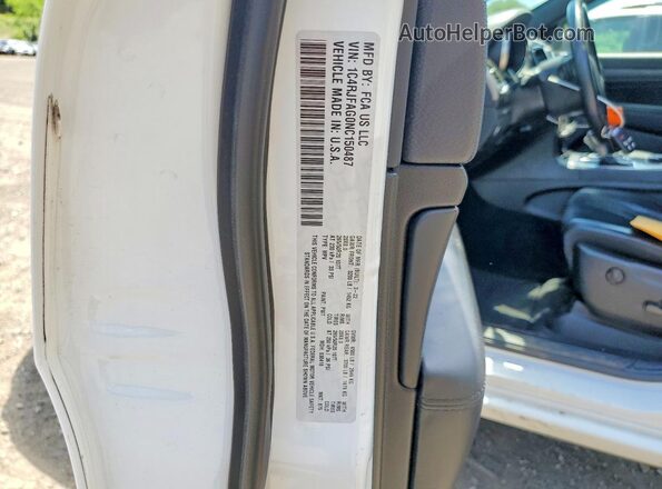 1C4RJFAG0NC150487 2022 JEEP GRAND White Vista de la etiqueta del VIN