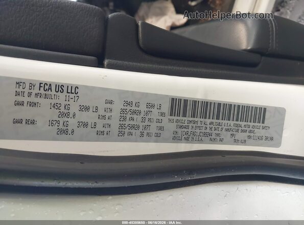 1C4RJFAG1JC189244 2018 JEEP GRAND CHEROKEE White Շարժիչի բաժամունքի տեսք